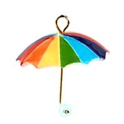 Vedhæng. Sød paraply i regnbue farver. 21 mm